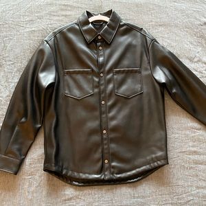 Zara Faux Leather Overshirt